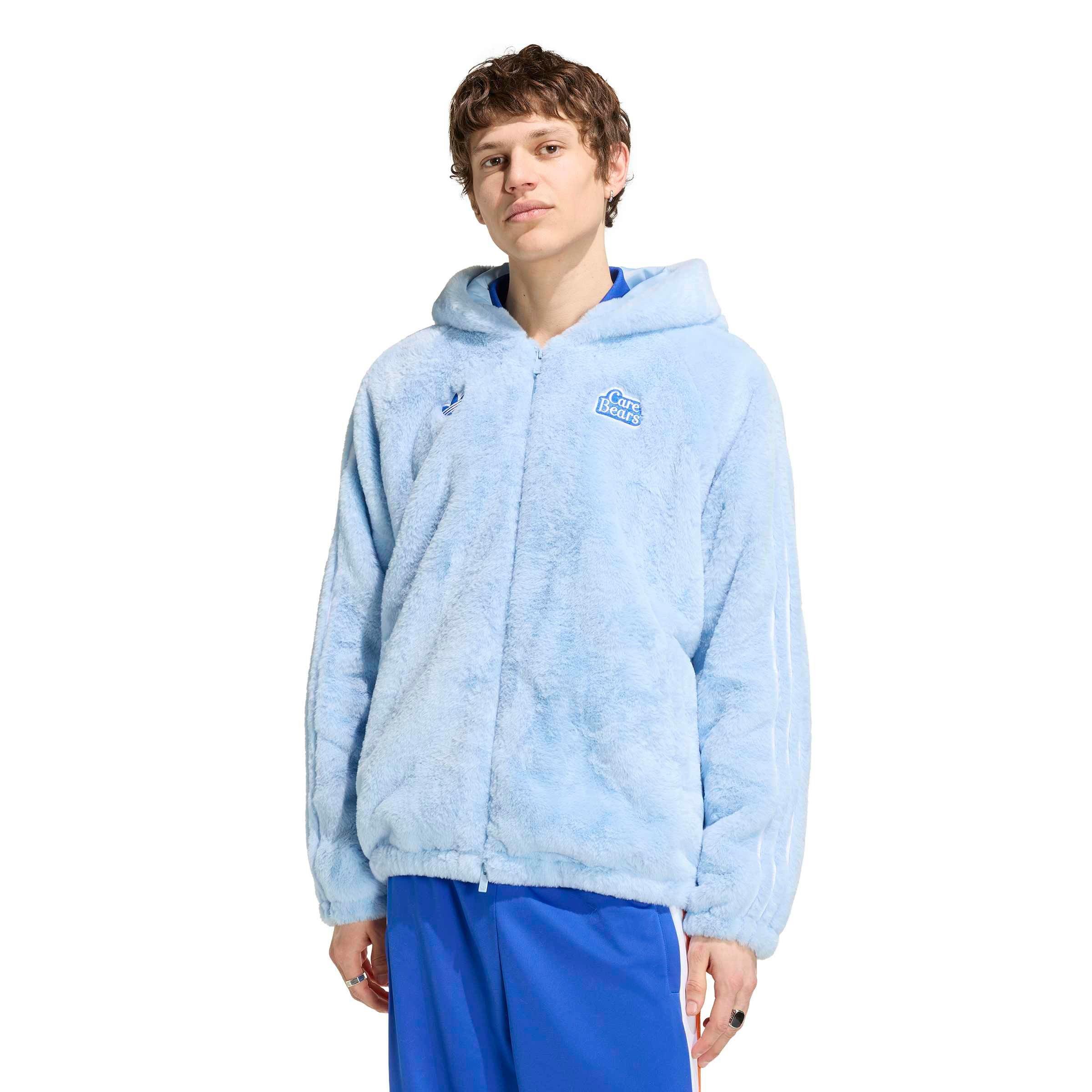 adidas Originals Men's x Care Bears Fur Jacket - Sky Blue - SKY BLUE